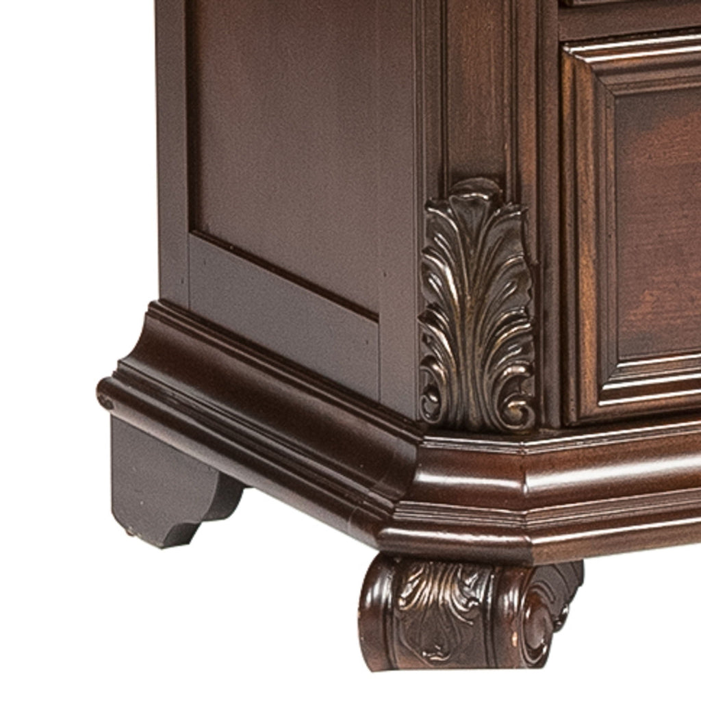 Commode 5 tiroirs - Marron foncé — le design traditionnel respire le luxe du style européen