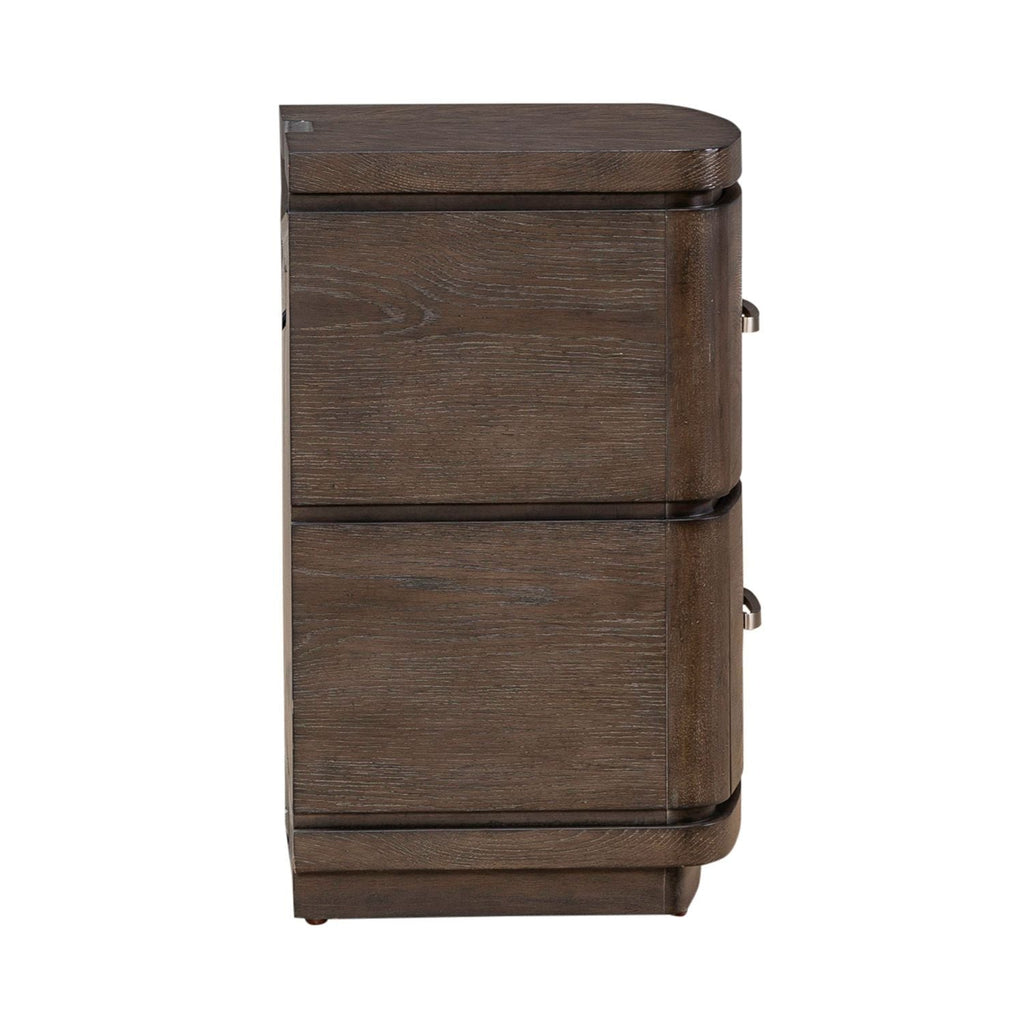 Table de chevet avec station de charge - Espresso satiné — 0L x 17 — 0L x 17