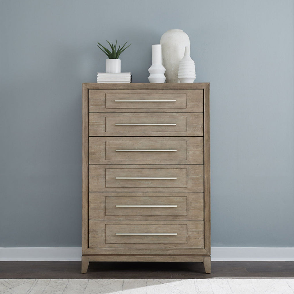 Commode 6 tiroirs - Grès — La collection confère un caractère distinctif qui enveloppe les espaces de chaleur et d'allure.