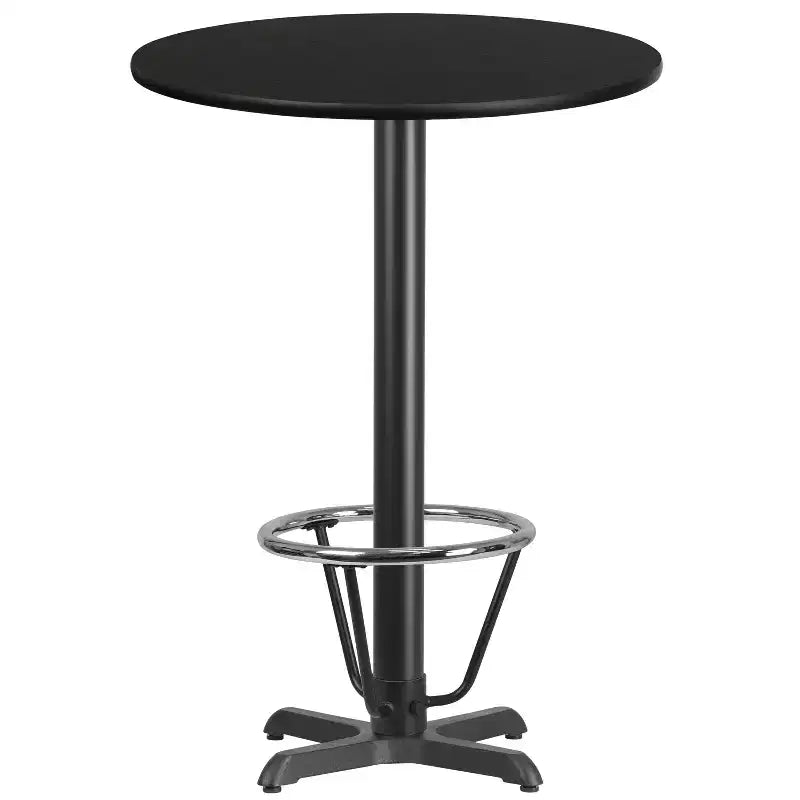 Flash Furniture 30'' Round Laminate Table Top with 22'' x 22'' Bar Height Table Base and Foot Ring