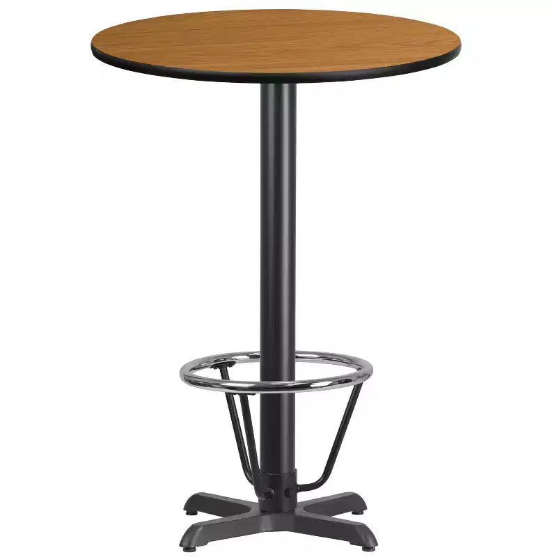 Flash Furniture 30'' Round Laminate Table Top with 22'' x 22'' Bar Height Table Base and Foot Ring