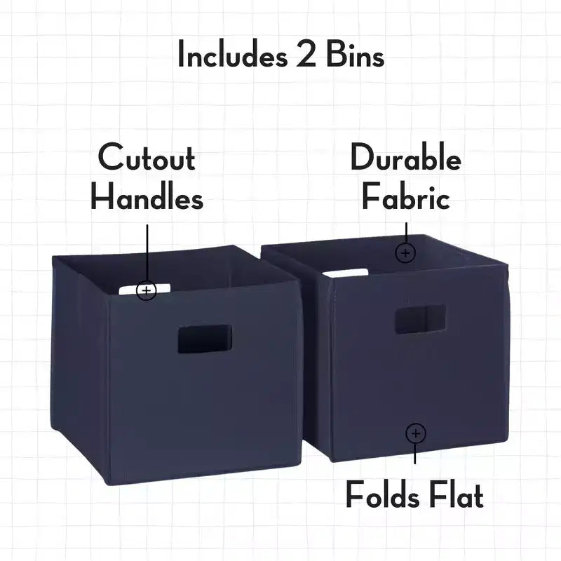 RiverRidge Kids' Bookshelf and Toy Organizer Tower with 3 Cubbies and 6 Bookracks White with 2 Fabric Bins