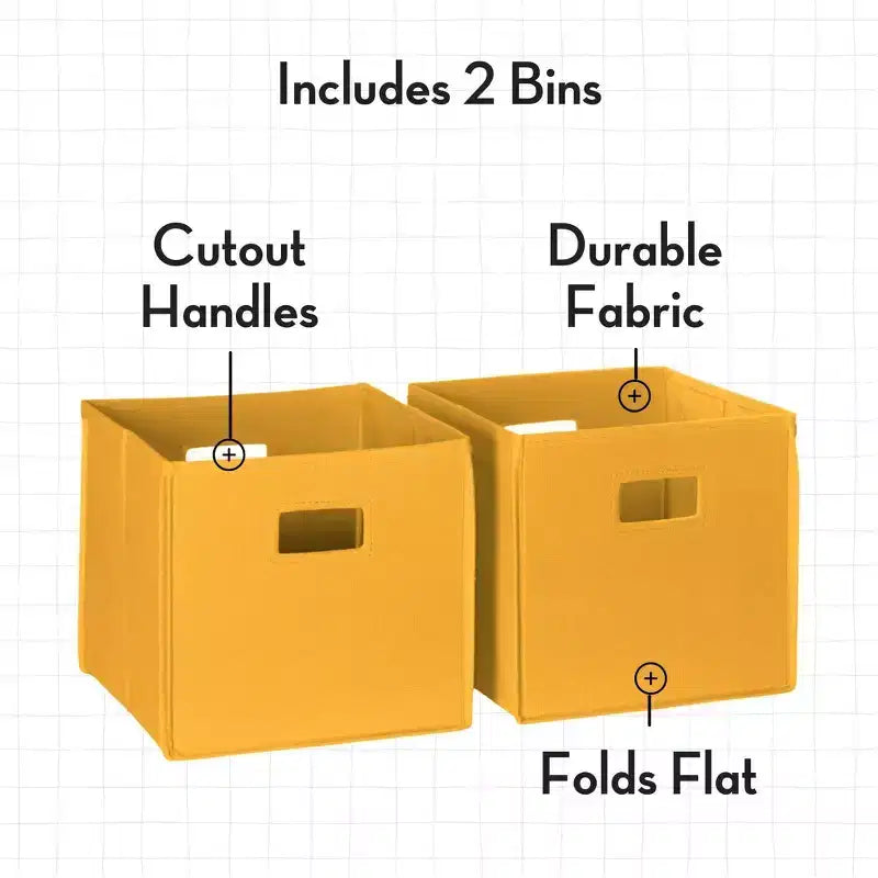 RiverRidge Kids' Bookshelf and Toy Organizer Tower with 3 Cubbies and 6 Bookracks White with 2 Fabric Bins