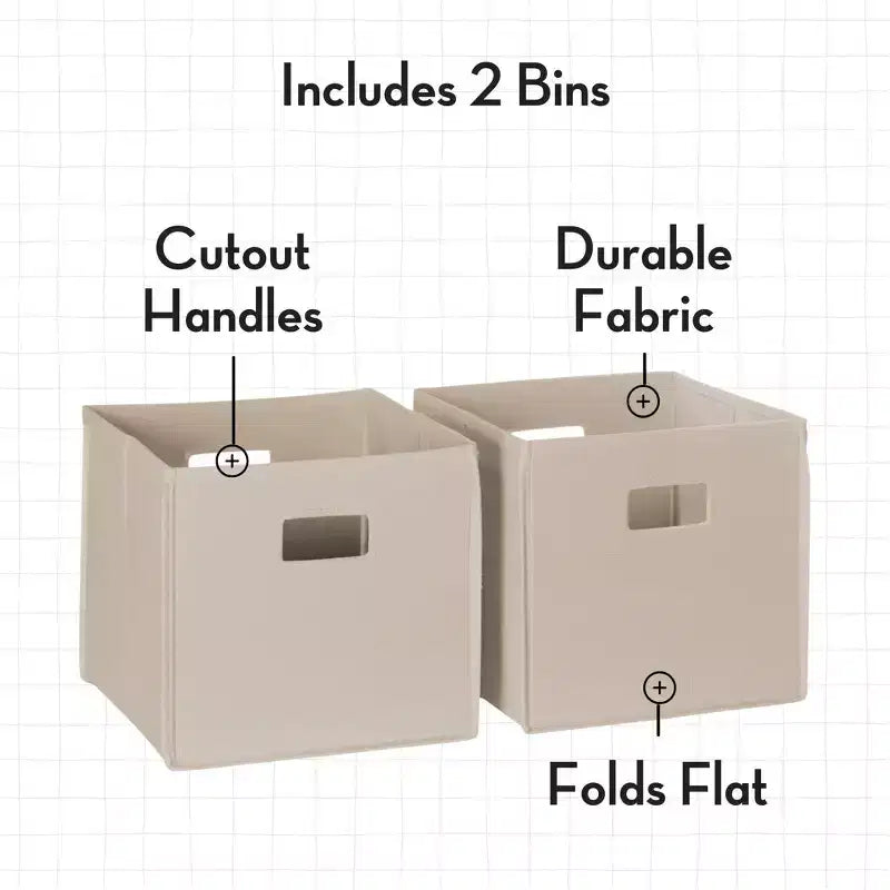 RiverRidge Kids' Bookshelf and Toy Organizer Tower with 3 Cubbies and 6 Bookracks White with 2 Fabric Bins