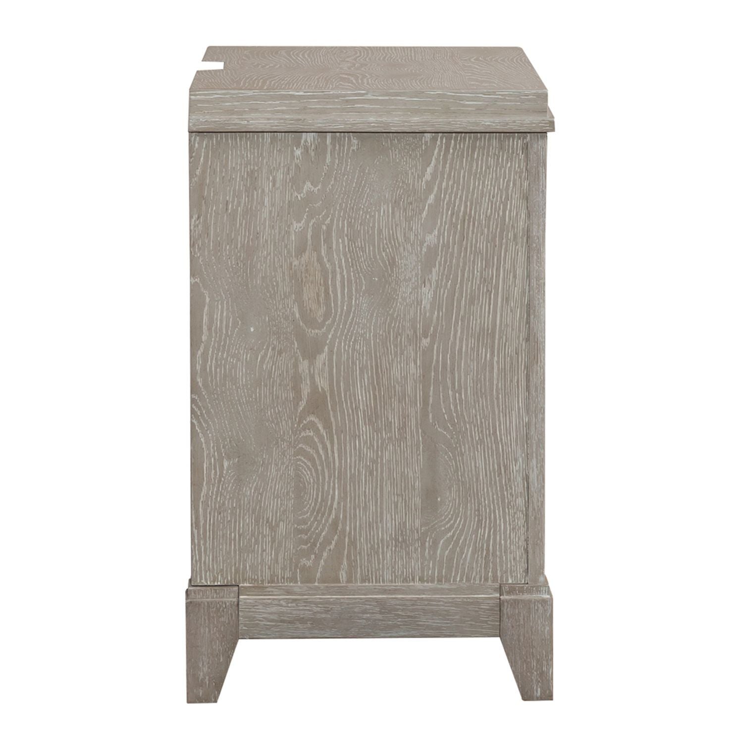 Table de chevet 3 tiroirs - Taupe délavé — Les styles sont souvent simplistes avec des touches luxueuses comme l'acier inoxydable ou le velours