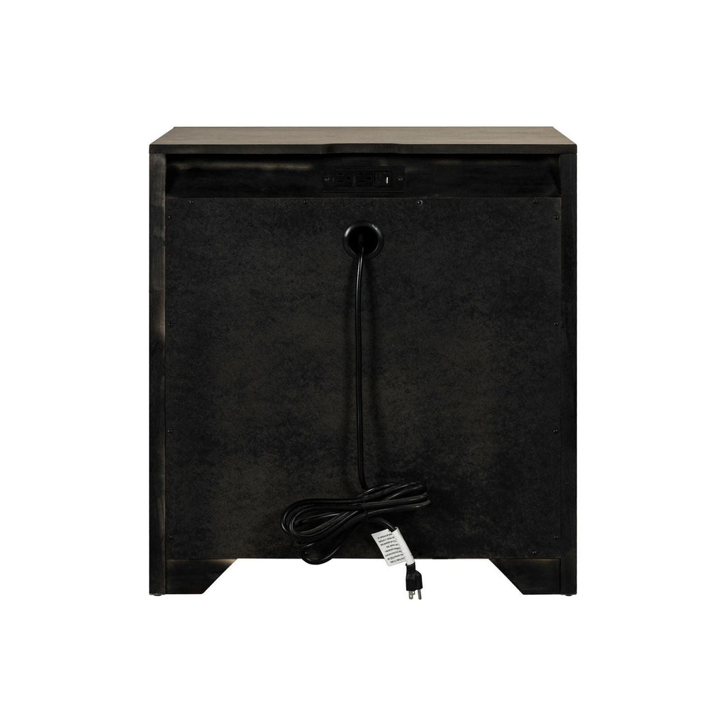 Table de chevet avec station de recharge - Barley Buff — - Table de chevet avec station de recharge - Marron Caractéristiques du produit Poignée sur mesure en fer foncé