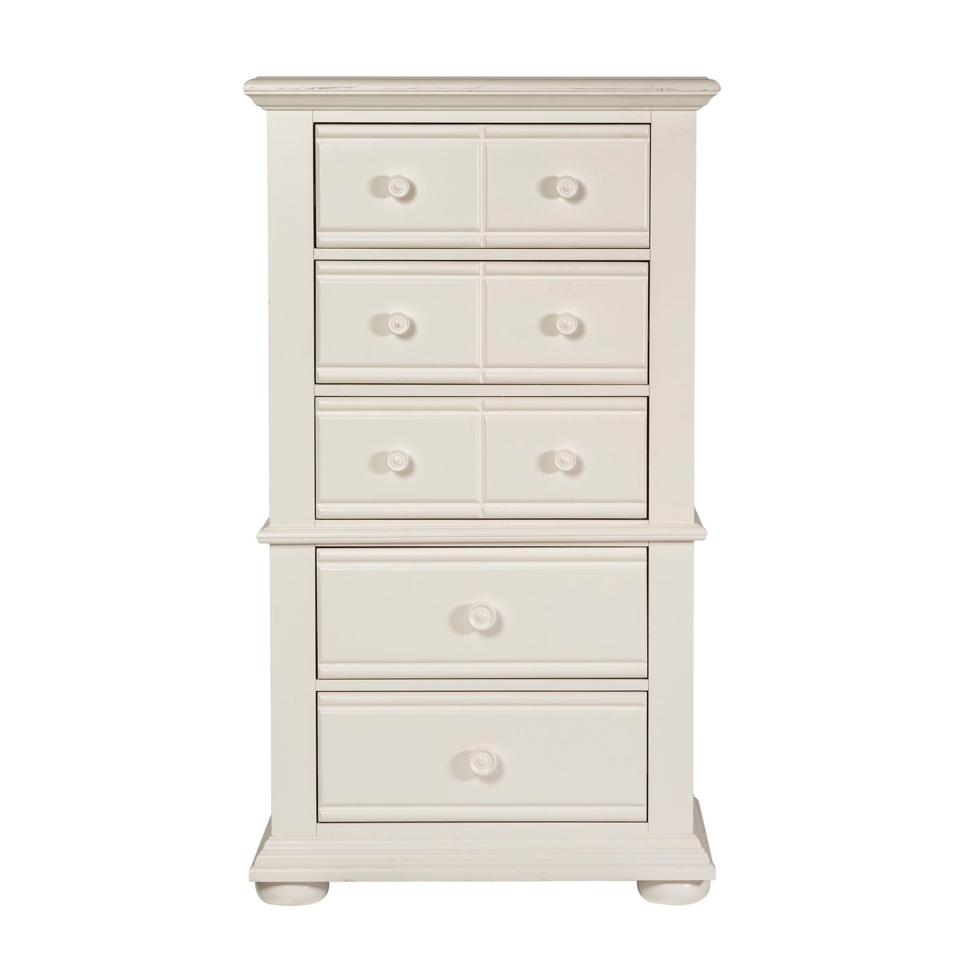 Commode à lingerie – Blanc huître — Summer House présente le meilleur style chalet avec des accents de panneaux persiennes dans une finition blanc huître