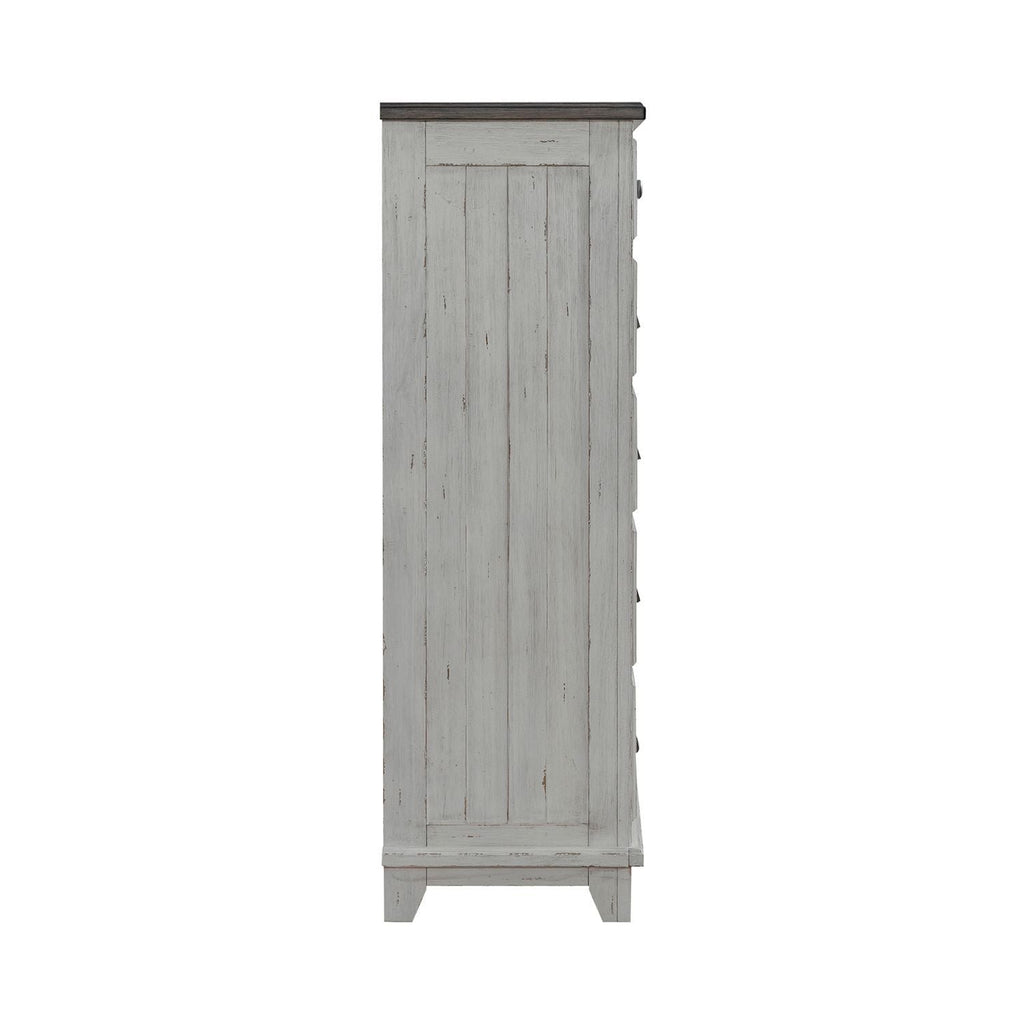 Commode 6 tiroirs - Blanc Riverstone et Tabac — Le style Cottage et Campagne trouve le parfait équilibre entre la vie côtière et une atmosphère douillette
