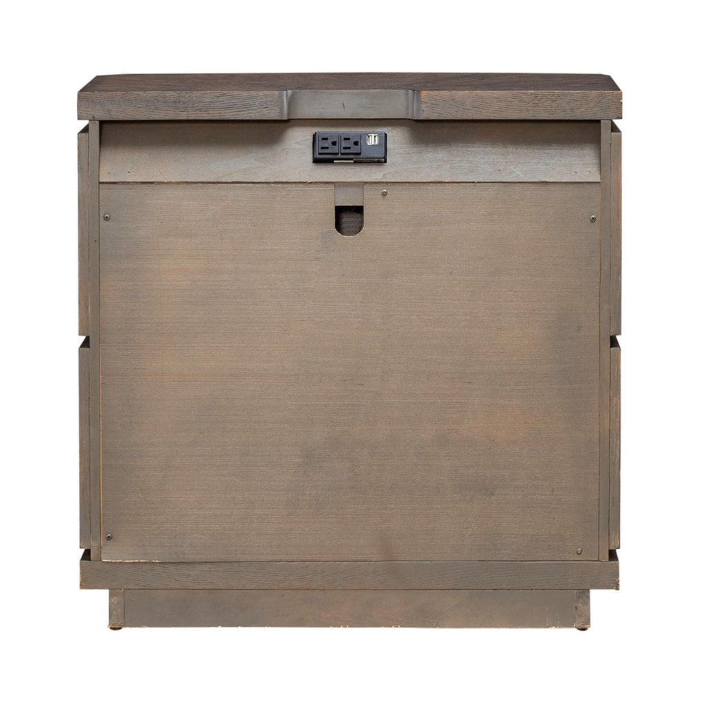 Table de chevet avec station de charge - Espresso satiné — 0L x 17 — 0L x 17