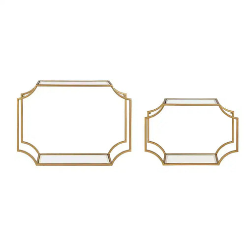 2pc Ciel Modern Glam Metal Wall Shelf Set - Kate & Laurel All Things Decor