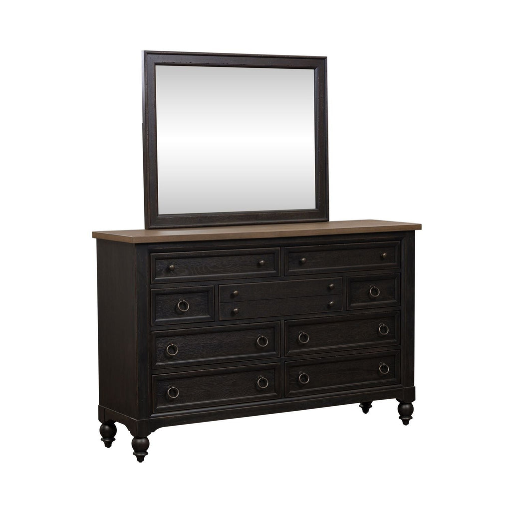 Commode et miroir — évoquent un style libre et personnel avec une touche artisanale authentique