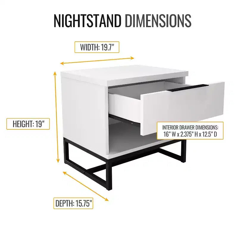 Caldwell Modern Drawer Storage Nightstand - Eco Dream
