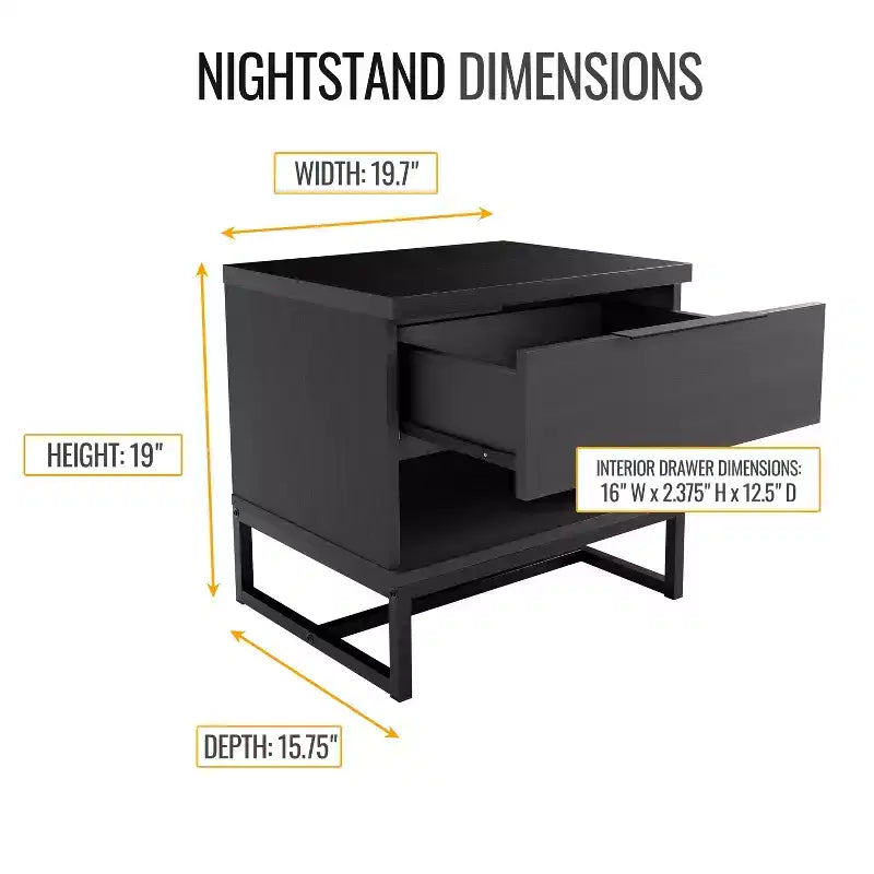 Caldwell Modern Drawer Storage Nightstand - Eco Dream