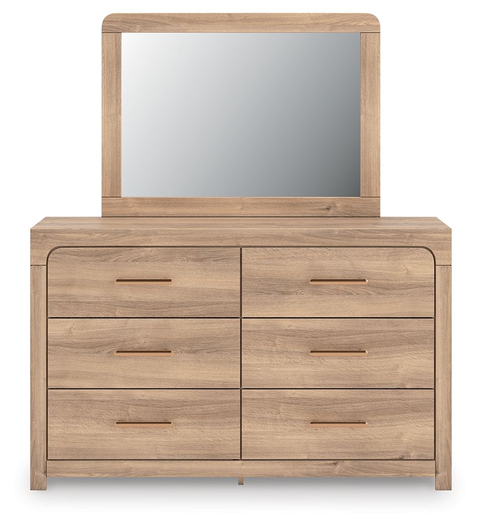 Commode à six tiroirs — Les tons de bois naturels et les lignes épurées de cette commode reflètent votre style décontracté.