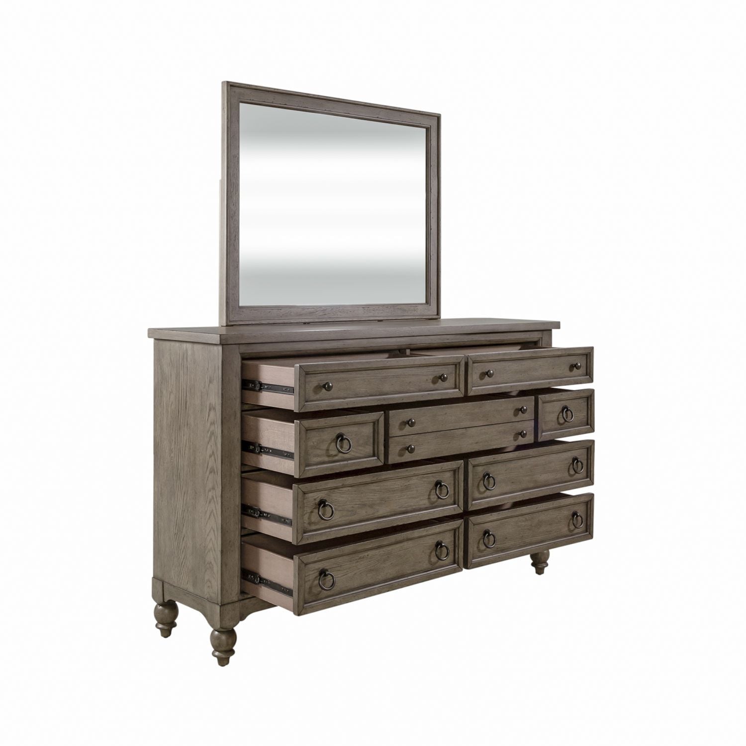 Commode et miroir — évoquent un style libre et personnel avec une touche artisanale authentique