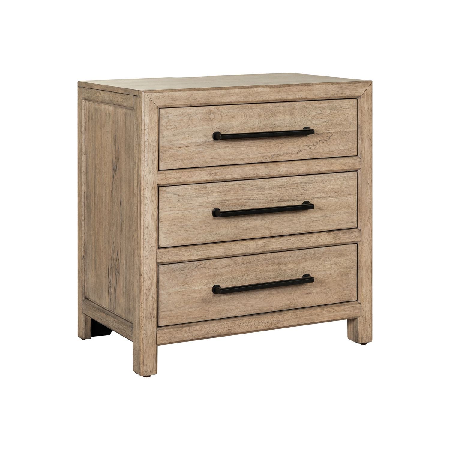 Table de chevet avec station de recharge - Barley Buff — - Table de chevet avec station de recharge - Marron Caractéristiques du produit Poignée sur mesure en fer foncé