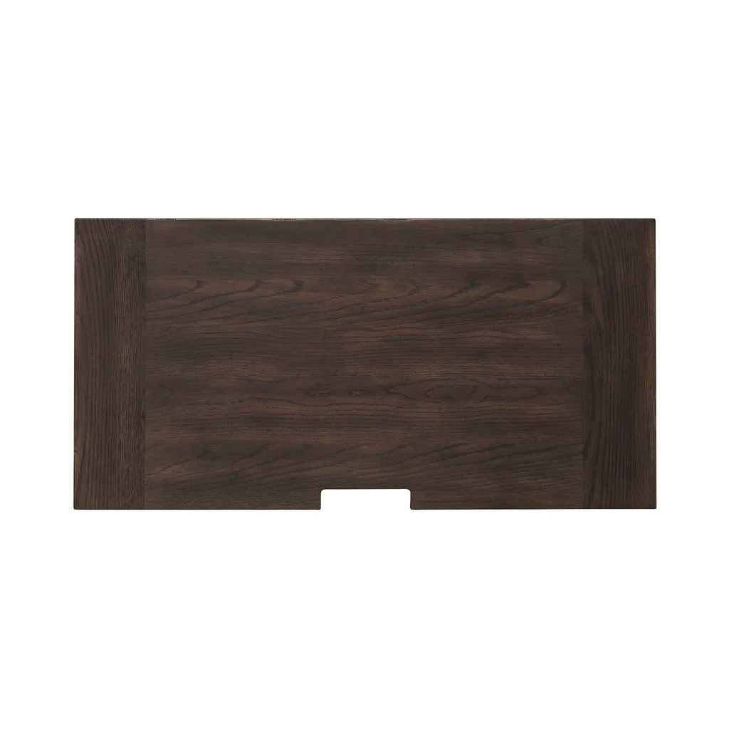 Table de chevet à 2 tiroirs avec station de charge - Marron selle — allie grande opulence et style rustique confortable