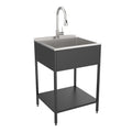Évier de buanderie et support de lavage en acier inoxydable de 24 po L x 22 po P x 35 po H