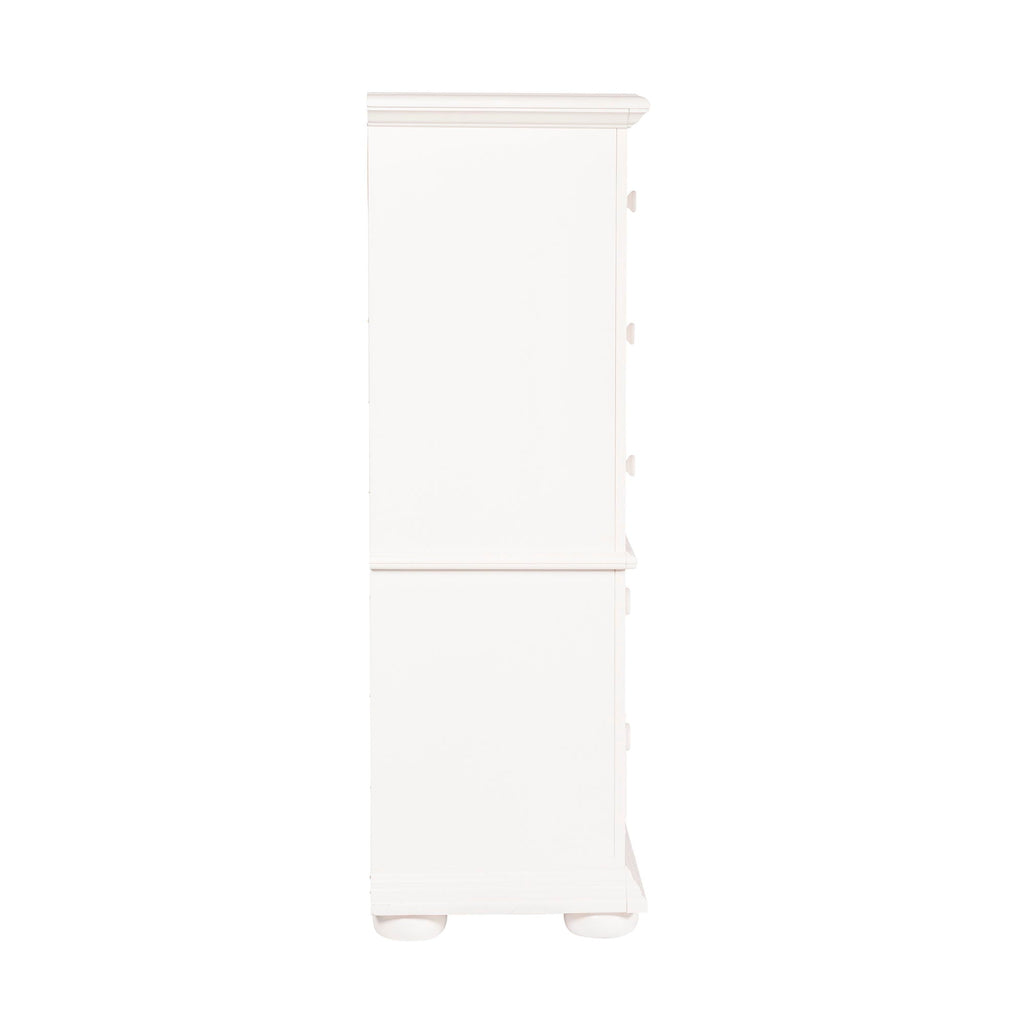 Commode à lingerie – Blanc huître — Summer House présente le meilleur style chalet avec des accents de panneaux persiennes dans une finition blanc huître