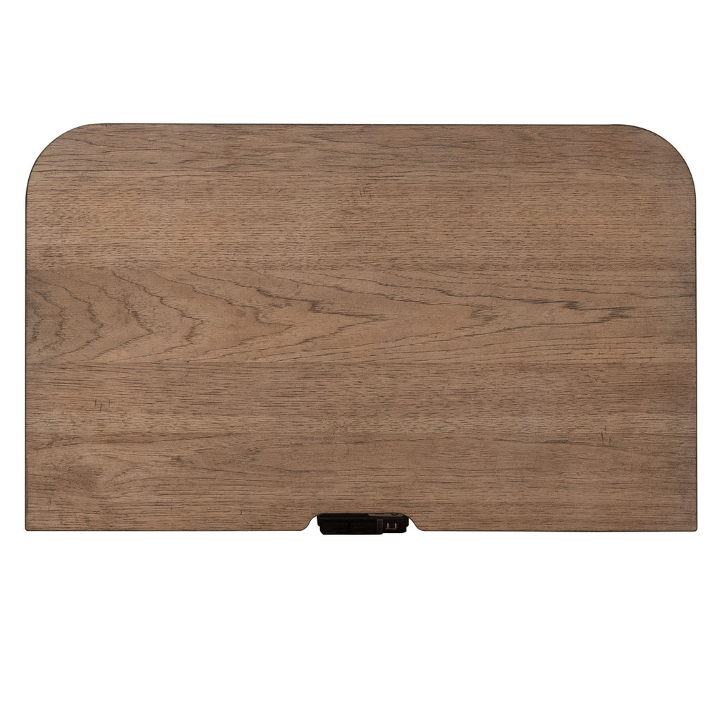 Table de chevet à 3 tiroirs avec station de charge - Blanc antique / Dessus couleur châtaigne — Des looks qui s'intègrent facilement dans les maisons d'aujourd'hui