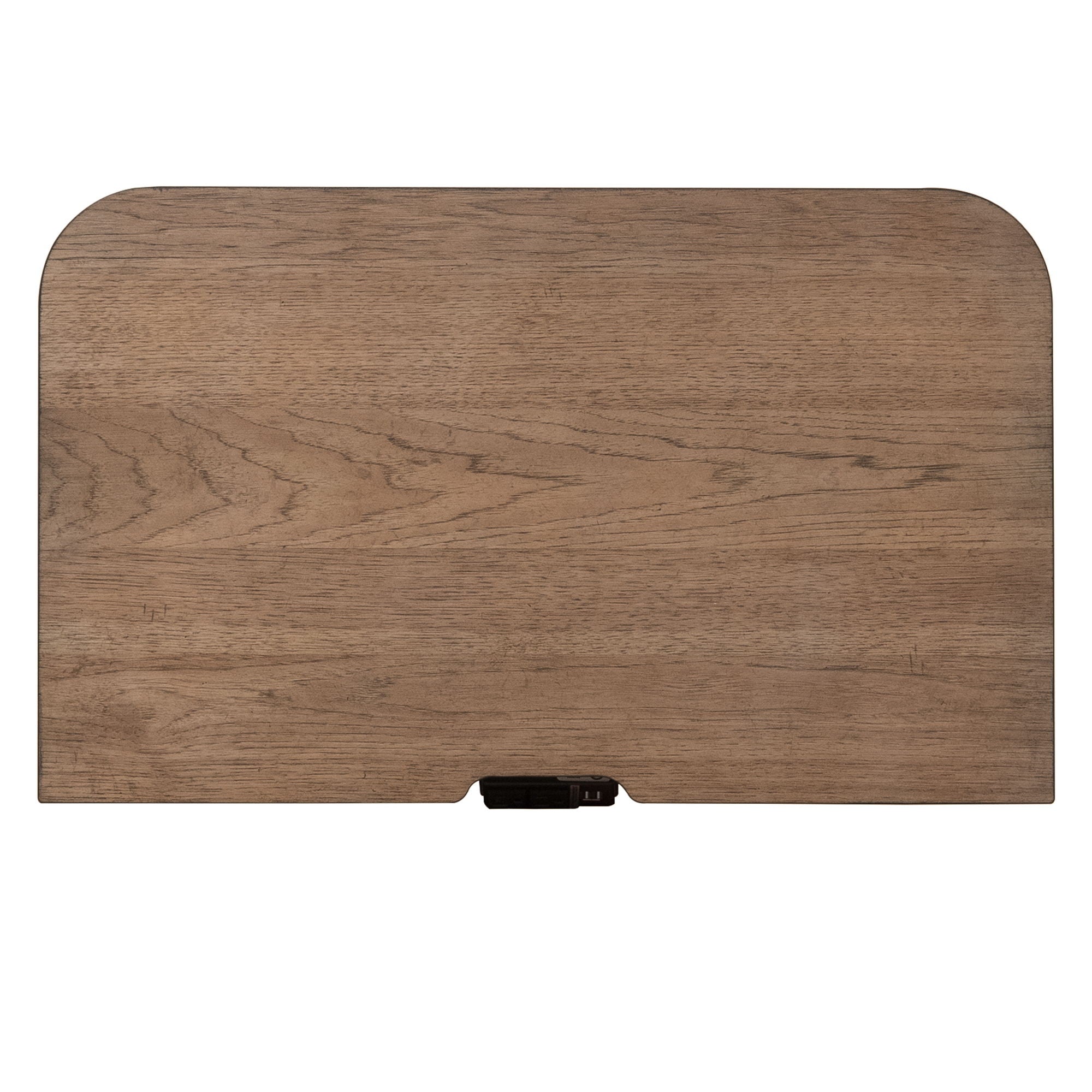 Table de chevet à 3 tiroirs avec station de charge - Blanc antique / Dessus couleur châtaigne — Des looks qui s'intègrent facilement dans les maisons d'aujourd'hui
