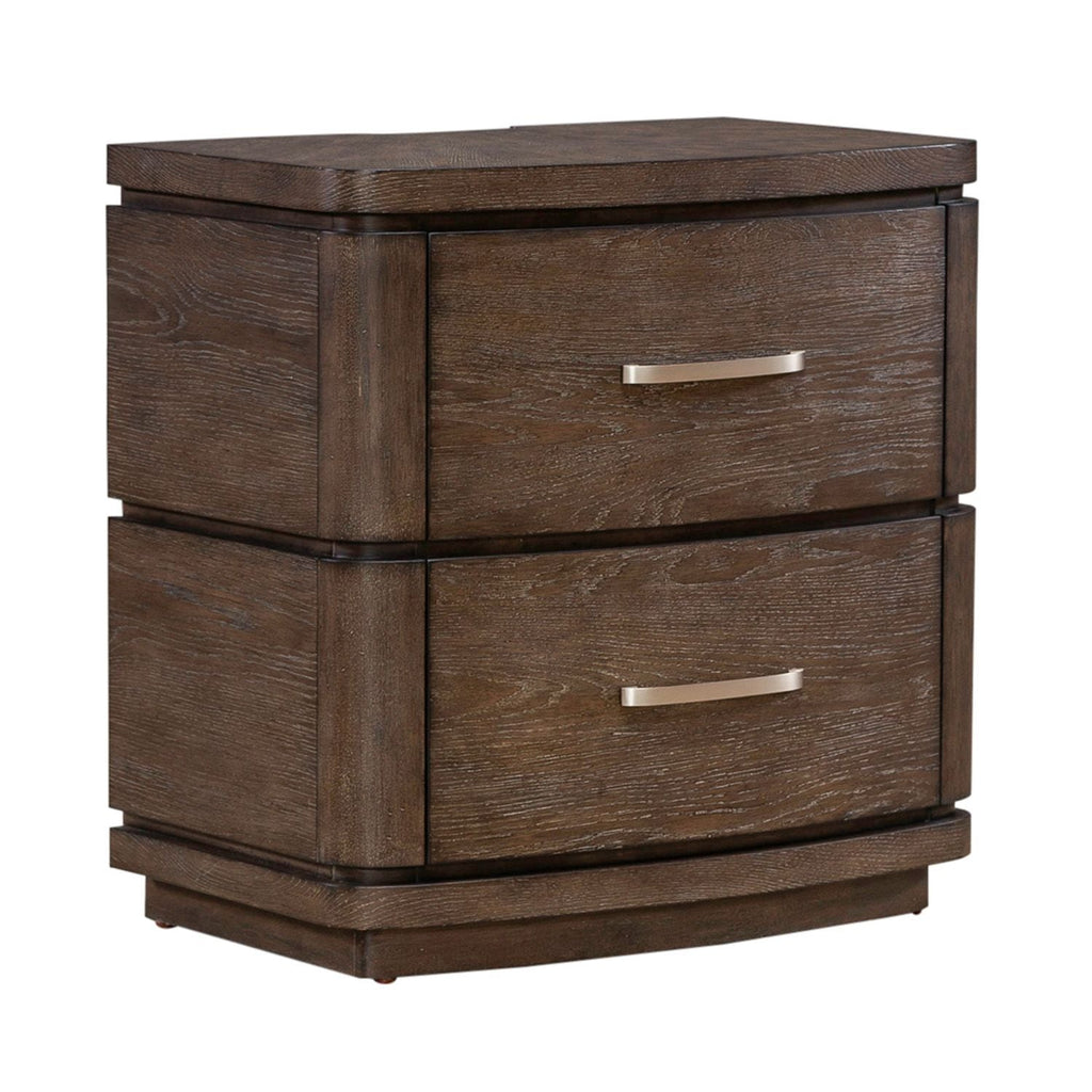 Table de chevet avec station de charge - Espresso satiné — 0L x 17 — 0L x 17