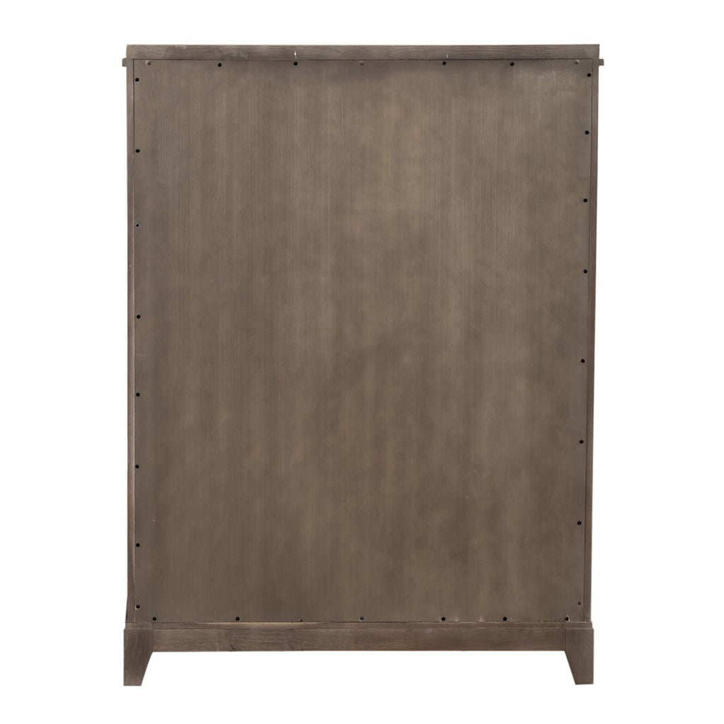 Commode 5 tiroirs - Taupe délavé — Les styles sont souvent simplistes avec des touches de luxe comme l'acier inoxydable ou le velours