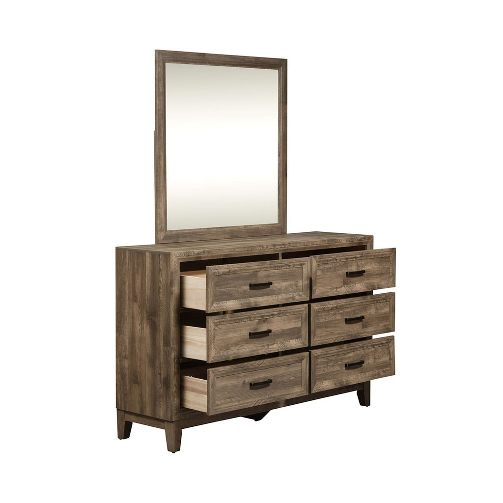 Commode et miroir – Brun clair — Une sensation naturelle créée par l'espace de vie et le mobilier qui y contribuent
