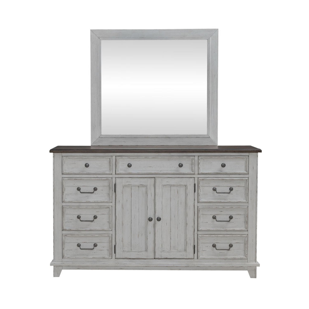 Commode et miroir – Riverstone Blanc et Tabac — La vie de cottage et de ferme offre un équilibre parfait entre la vie côtière et une