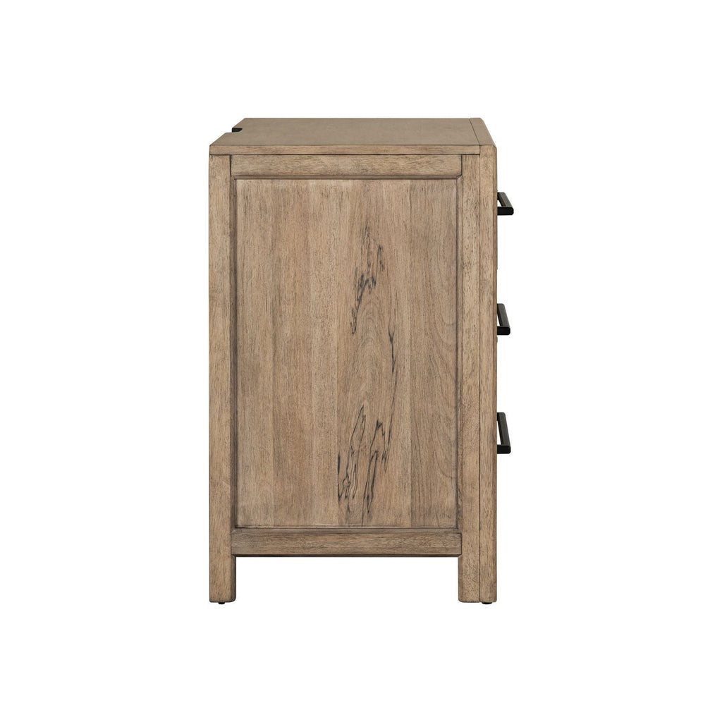 Table de chevet avec station de recharge - Barley Buff — - Table de chevet avec station de recharge - Marron Caractéristiques du produit Poignée sur mesure en fer foncé