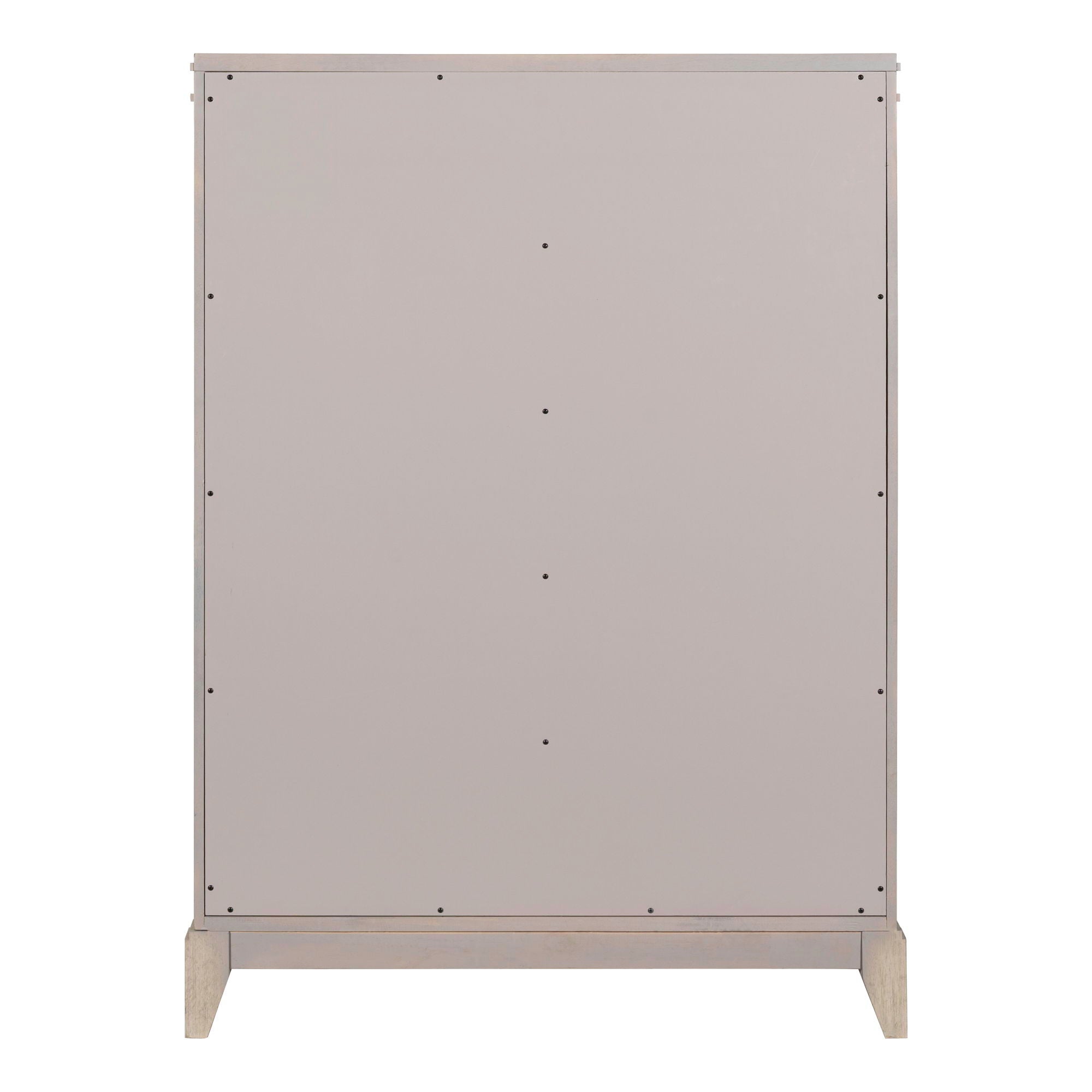 Commode 5 tiroirs - Blanc Sanctuary — offre un style de transition alliant des éléments traditionnels et contemporains