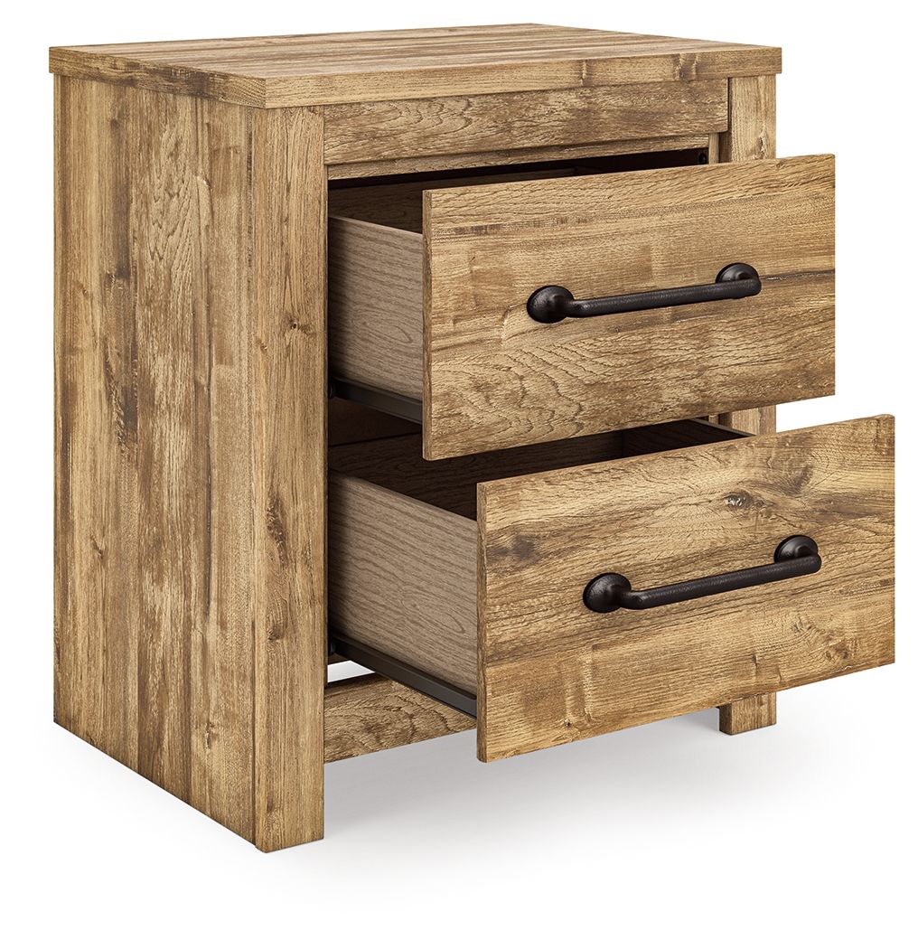 Table de chevet à deux tiroirs - Marron — Caractère accessible