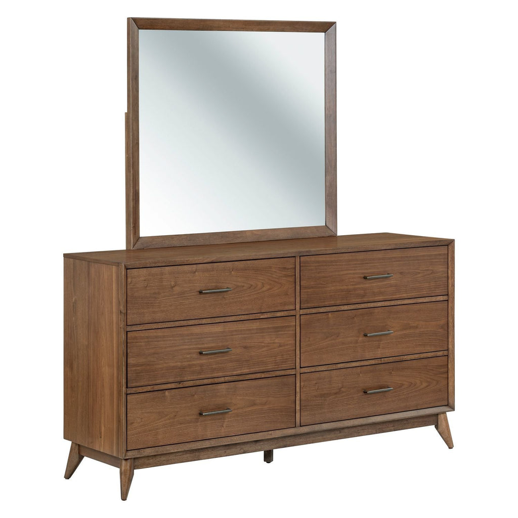 Commode et miroir – Noyer — Le design qui transmet énergie et imagination met en lumière un mode de vie contemporain tandis que les silhouettes créent