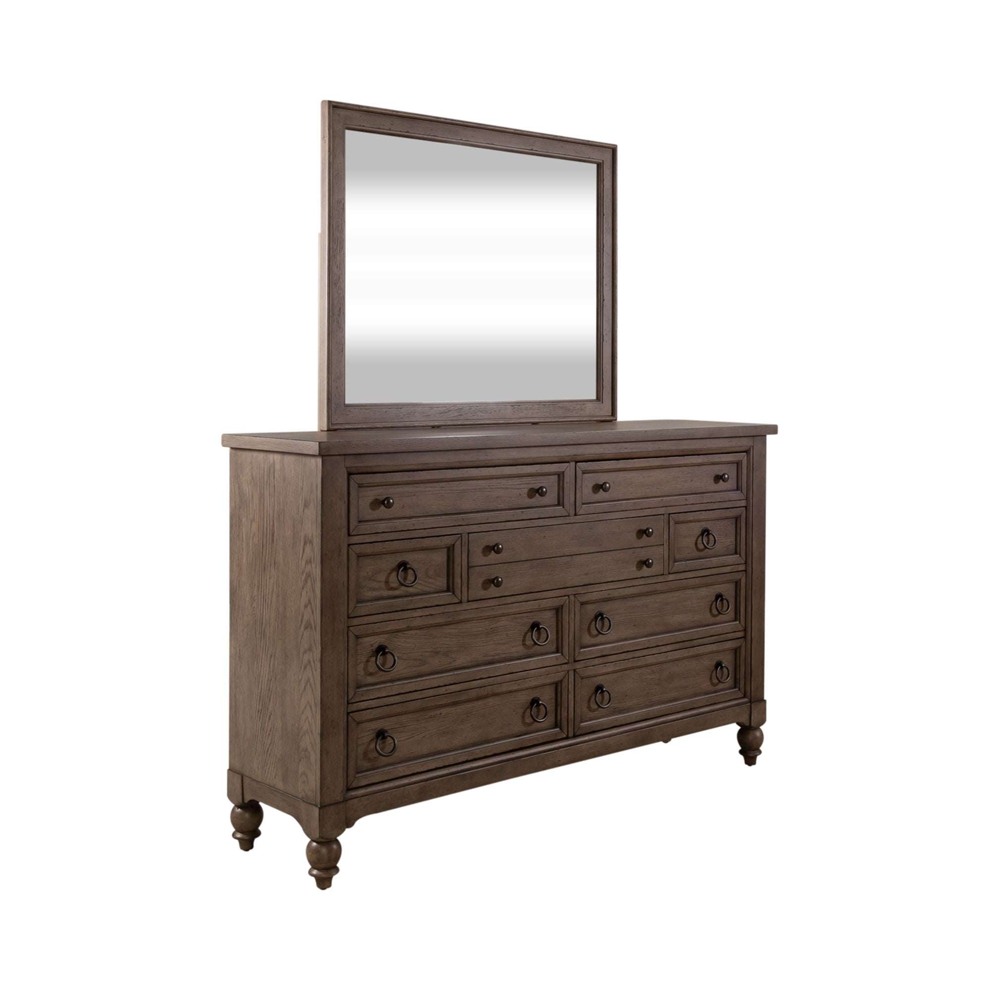 Commode et miroir — évoquent un style libre et personnel avec une touche artisanale authentique
