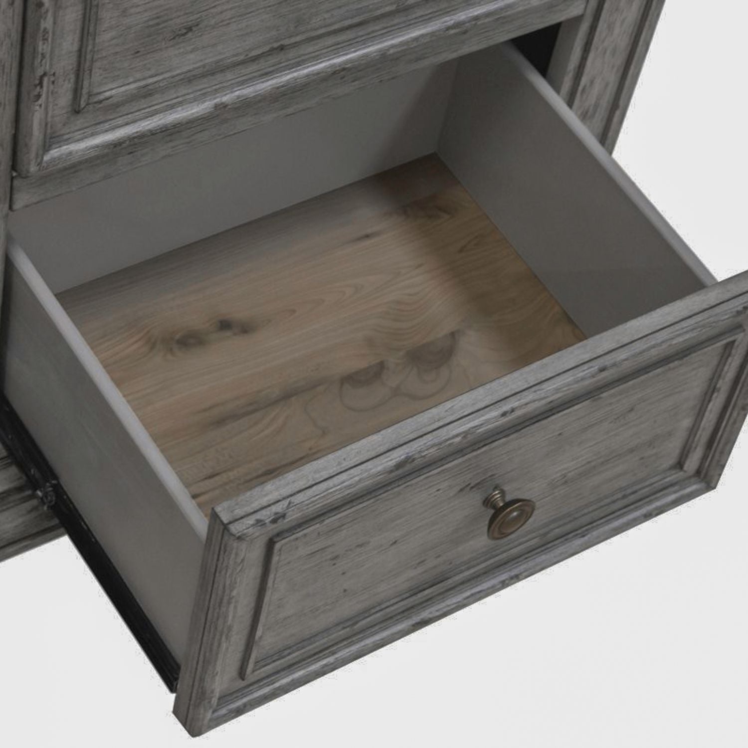 Commode de porte – Fabriquée avec des solides en bois d'hévéa et des produits du bois – protection anti-poussière du caisson inférieur et tiroirs intérieurs entièrement teints
