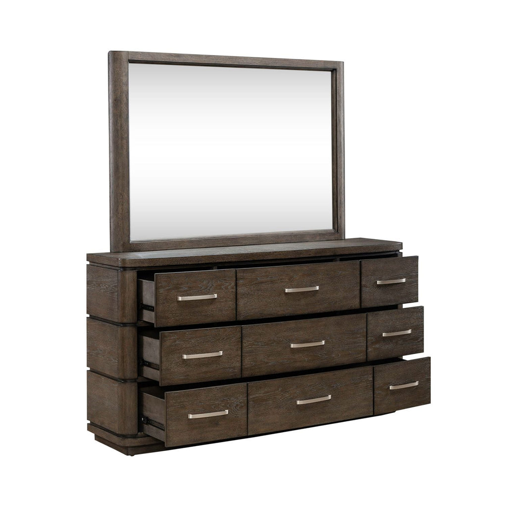 Commode et miroir - Espresso satiné