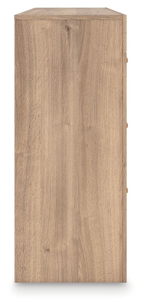 Commode à six tiroirs — Les tons de bois naturels et les lignes épurées de cette commode reflètent votre style décontracté.
