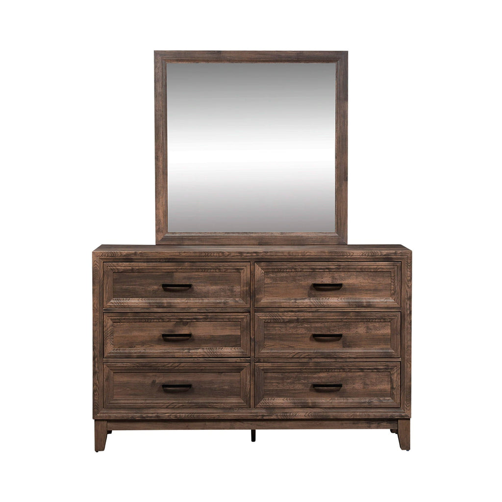Commode et miroir – Brun clair — Une sensation naturelle créée par l'espace de vie et le mobilier qui y contribuent