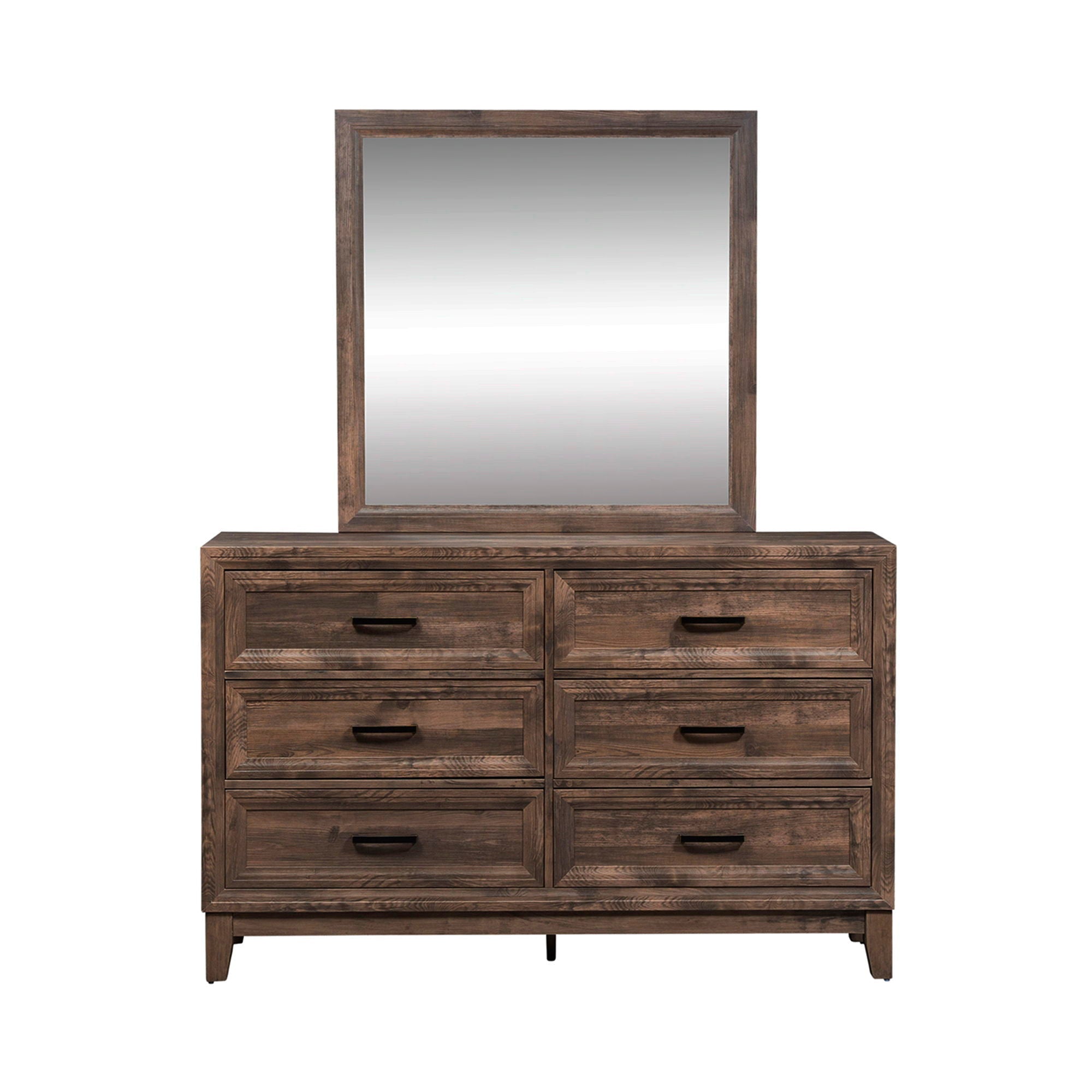 Commode et miroir – Brun clair — Une sensation naturelle créée par l'espace de vie et le mobilier qui y contribuent