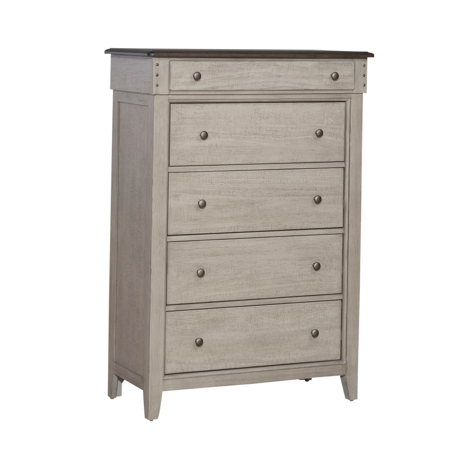 Commode 5 tiroirs - Lin vieilli / Taupe poudré — ajoutez un style décontracté et vous obtenez un look classique avec une sensation de confort