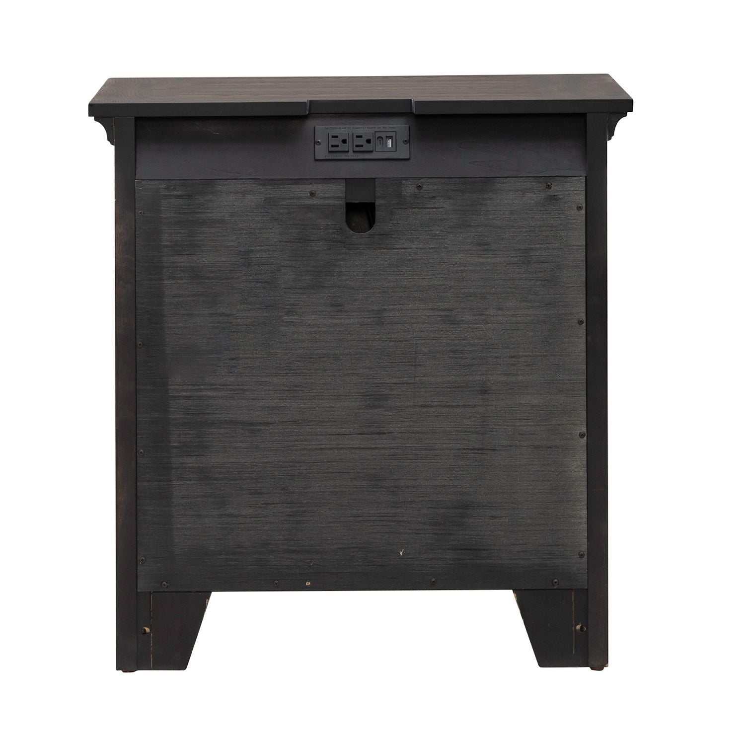 Table de chevet avec station de recharge - Marron Selle — un mélange de grande opulence et de style rustique confortable