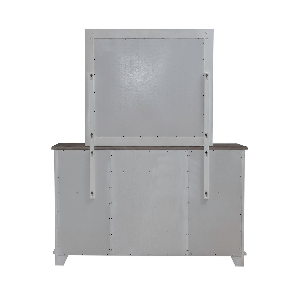 Commode et miroir – Riverstone Blanc et Tabac — La vie de cottage et de ferme offre un équilibre parfait entre la vie côtière et une