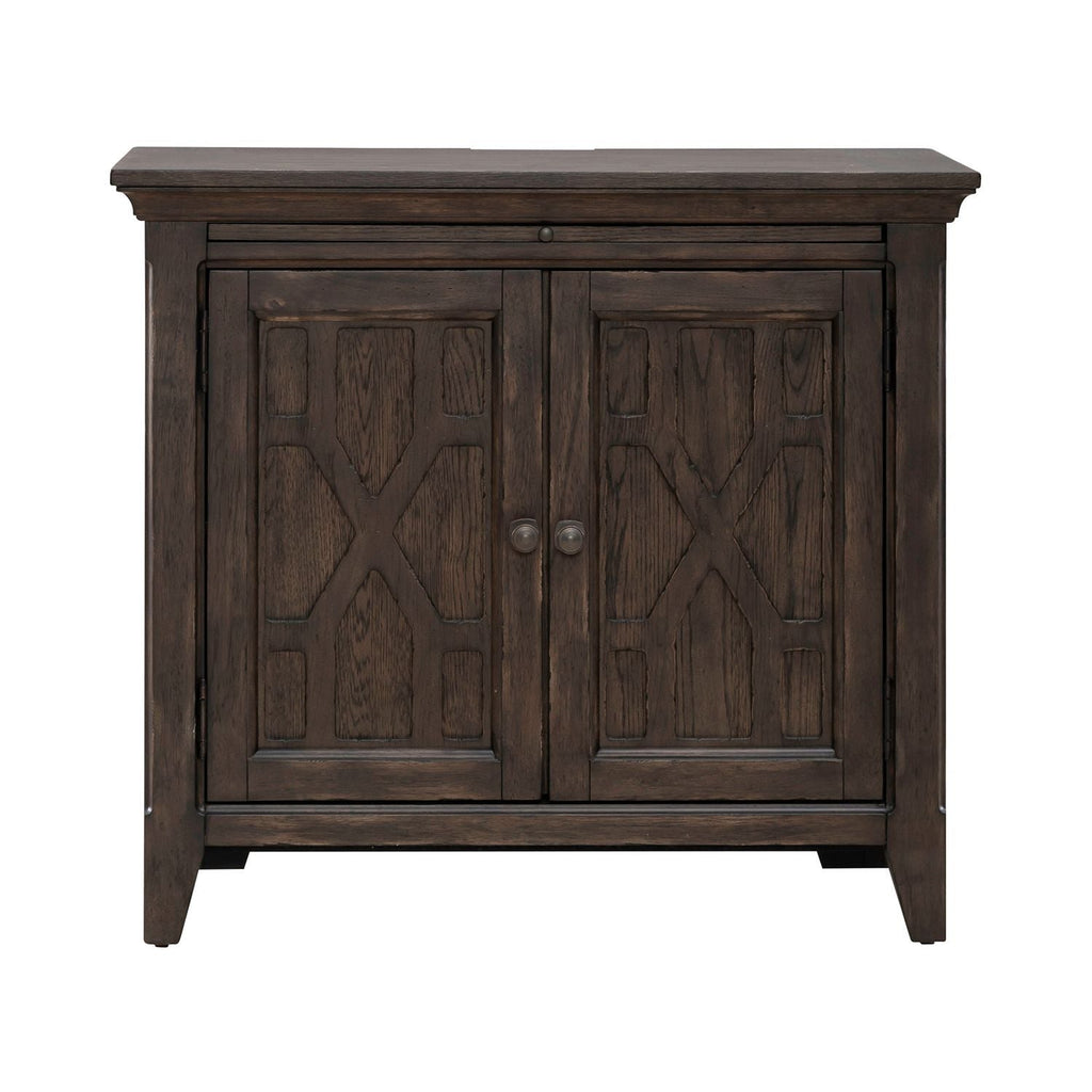 Table de chevet à 2 tiroirs avec station de charge - Marron selle — allie grande opulence et style rustique confortable