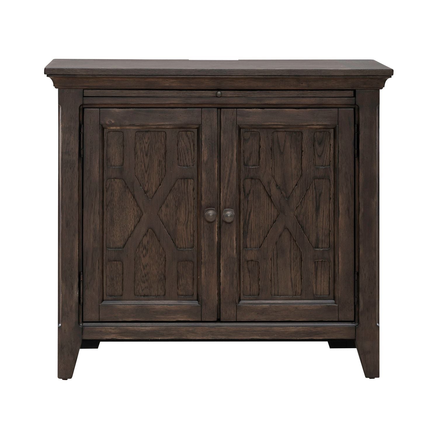 Table de chevet à 2 tiroirs avec station de charge - Marron selle — allie grande opulence et style rustique confortable