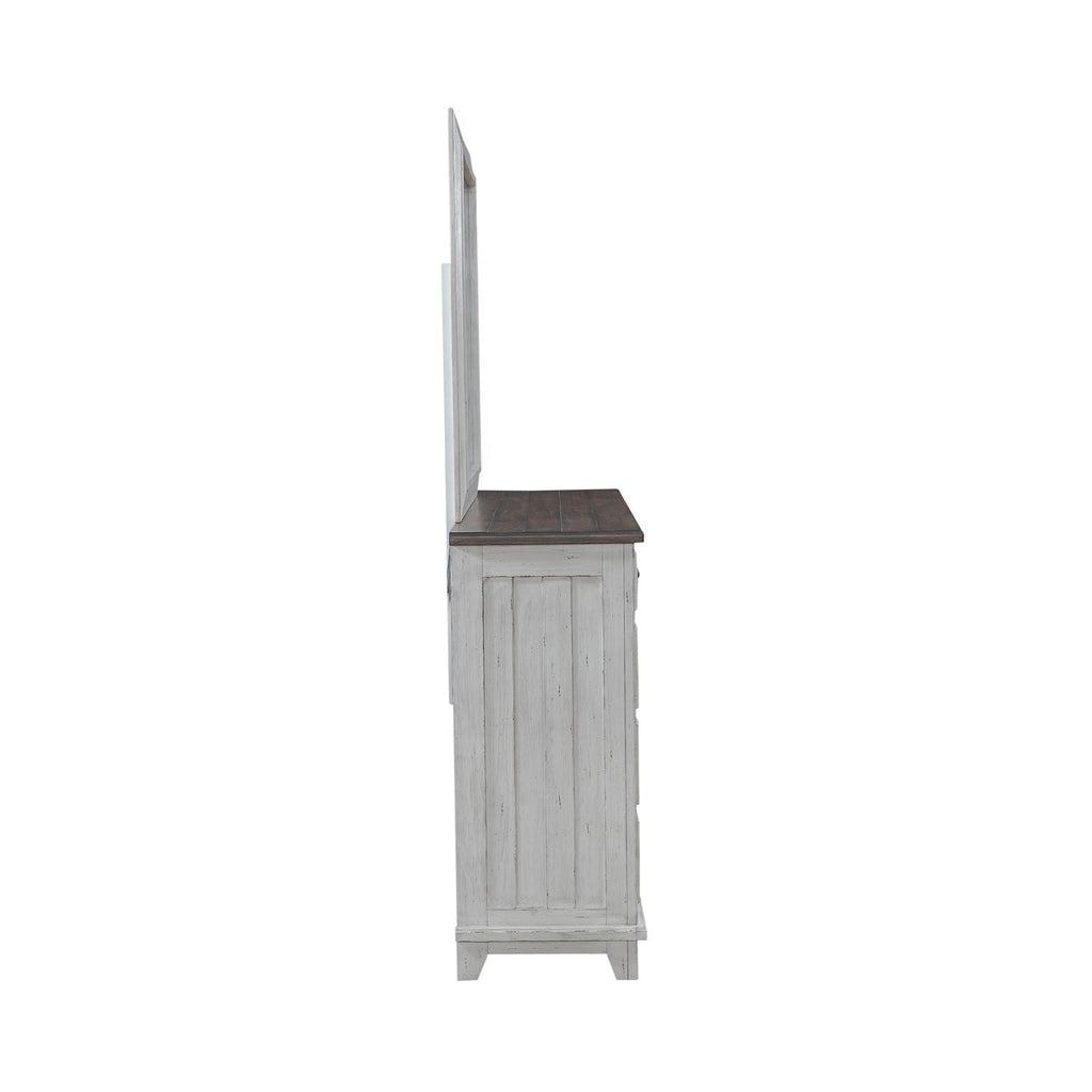 Commode et miroir – Riverstone Blanc et Tabac — La vie de cottage et de ferme offre un équilibre parfait entre la vie côtière et une