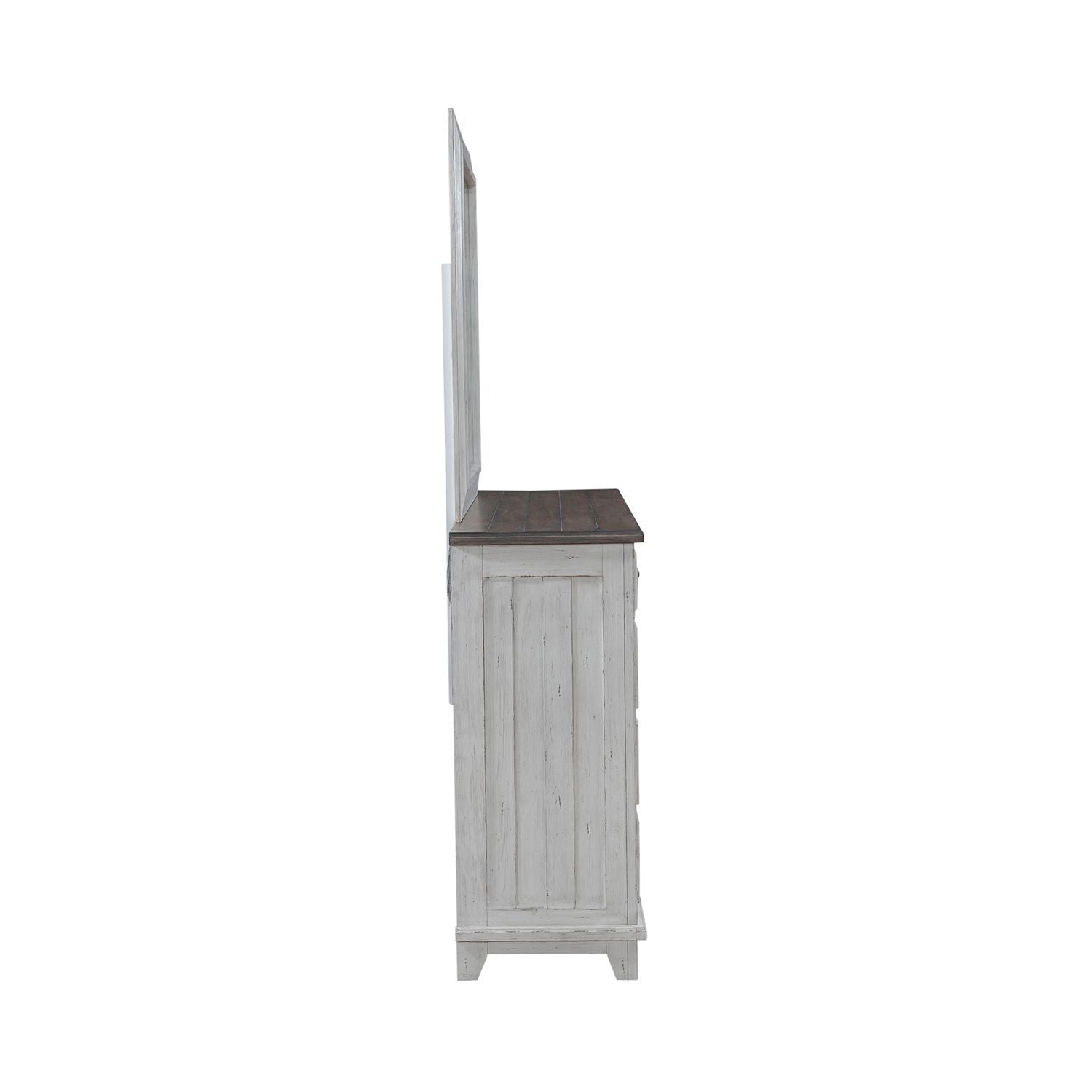 Commode et miroir – Riverstone Blanc et Tabac — La vie de cottage et de ferme offre un équilibre parfait entre la vie côtière et une