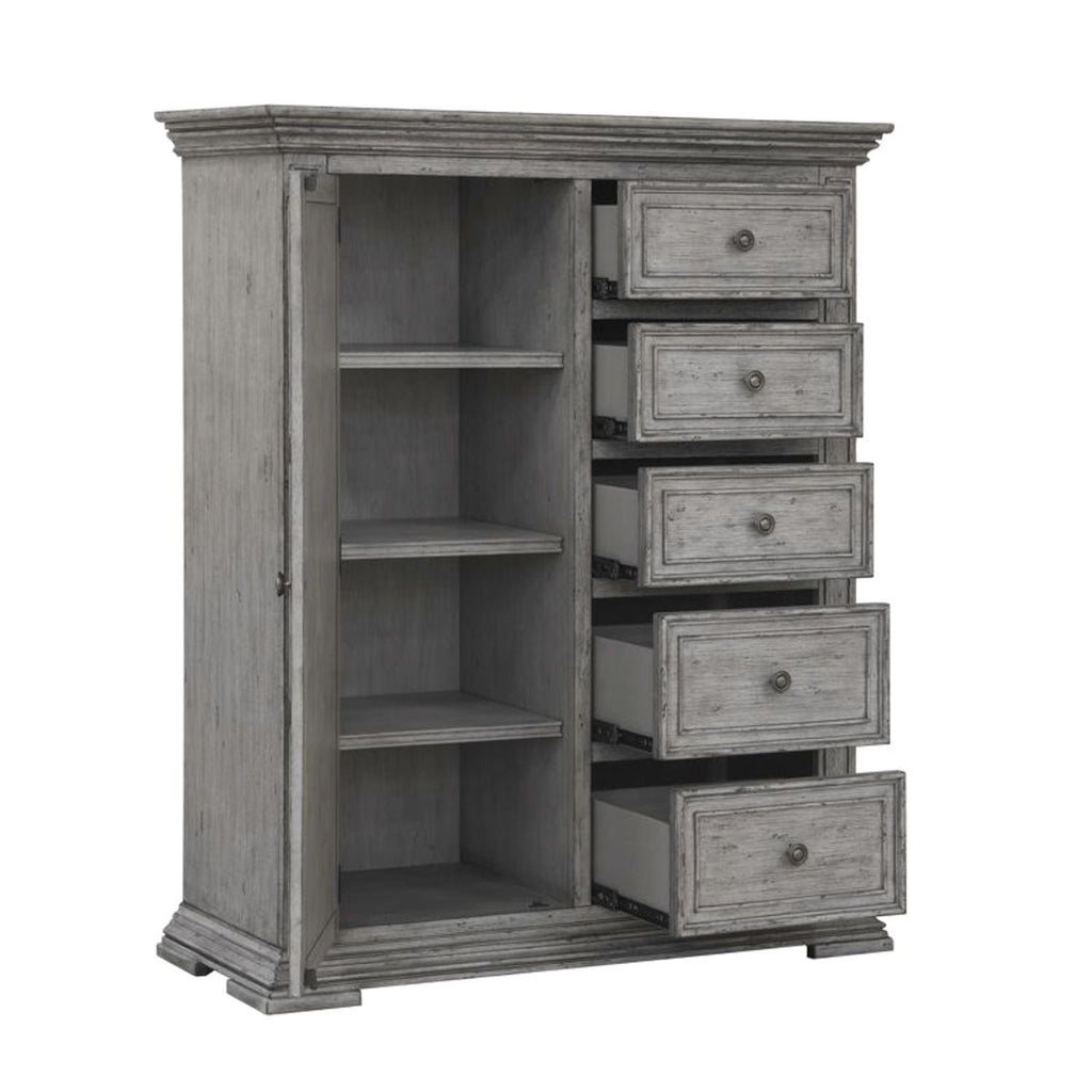 Commode de porte – Fabriquée avec des solides en bois d'hévéa et des produits du bois – protection anti-poussière du caisson inférieur et tiroirs intérieurs entièrement teints