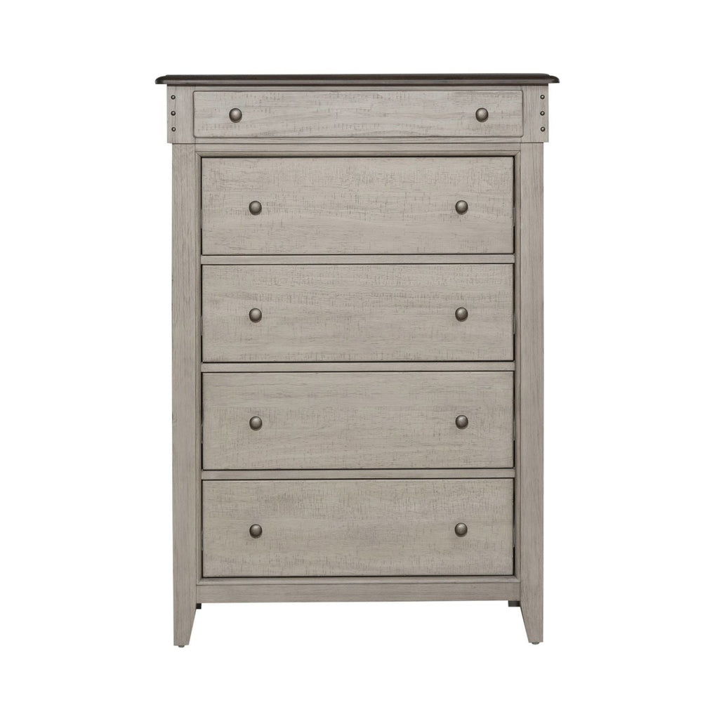 Commode 5 tiroirs - Lin vieilli / Taupe poudré — ajoutez un style décontracté et vous obtenez un look classique avec une sensation de confort