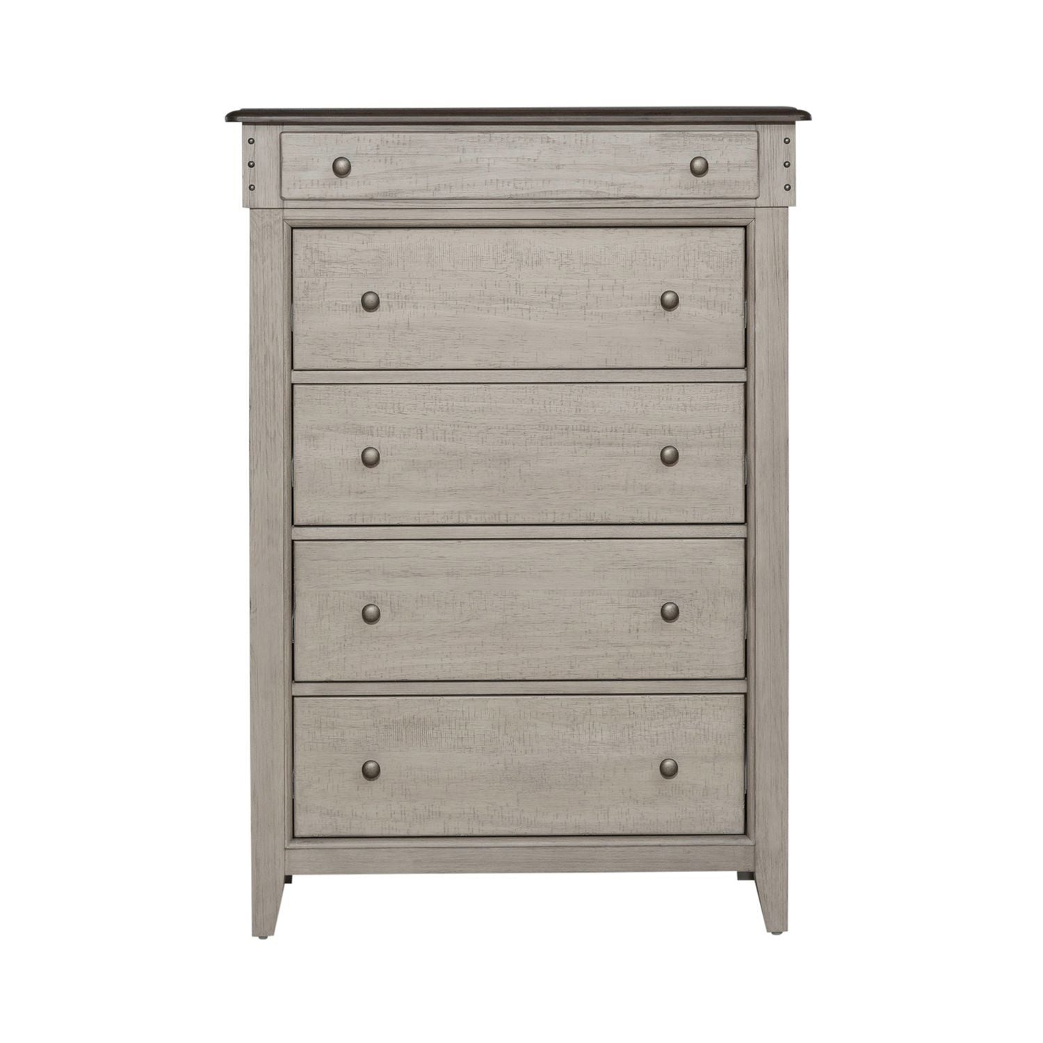 Commode 5 tiroirs - Lin vieilli / Taupe poudré — ajoutez un style décontracté et vous obtenez un look classique avec une sensation de confort