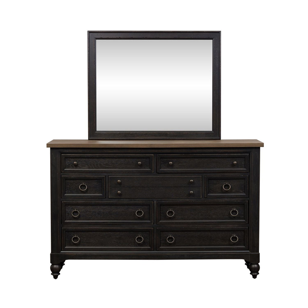 Commode et miroir — évoquent un style libre et personnel avec une touche artisanale authentique